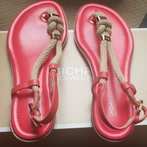 EUC Michael Kors Leather Holly Sandal Size 8